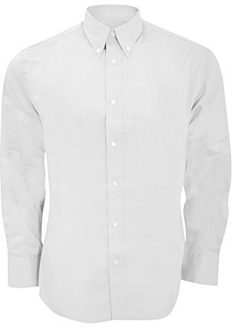 Kustom Kit Mens Long Sleeve Tailored Fit Premium Oxford Shirt (14.5inch) (White)
