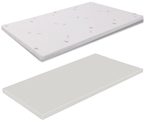 TOPPER CORRETTORE IN MEMORYFOAM PER MATERASSO UNA PIAZZA E MEZZA 120X200 ALTEZZA 10 CM SFODERABILE ALOE VERA