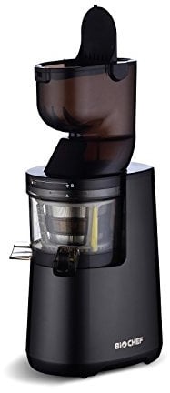 BioChef Atlas Whole Slow Juicer - Für ganze Früchte/Entsafter / 250W / mit dualem breitem Einfüllsystem und lebenslanger Garantie auf den Motor - Schwarz