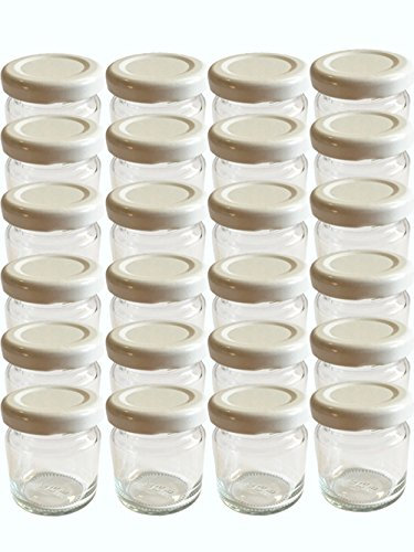 hocz 50er Set leere Rundgläser Mini Gläser 53 ml Deckelfarbe Weiss To 43 Sturzgläser Marmeladengläser Obstgläser Einweckgläser Senf, Honig, Gläser, Einmachgläser, Portionsgläser, Probiergläser