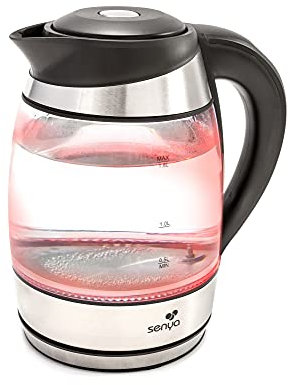 Senya Tea Colours Hervidor eléctrico de Acero, 2200 W, 1.7 litros, Inoxidable, Transparente