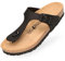 BOnova Ibiza Fettleder schwarz in Größe 43 aus hochwertigem Echtleder. Damen-Zehentrenner mit anatomisch geformten Kork-Fußbett. Stylische Pantolette zum Wohlfühlen