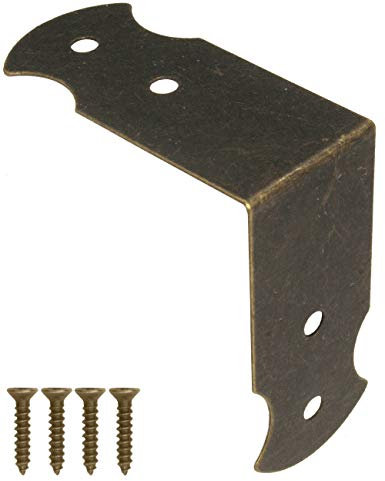 FUXXER 20 x Angle Connectors, Fittings, Furniture Clips, Antique Brass Design, 40 x 17 mm