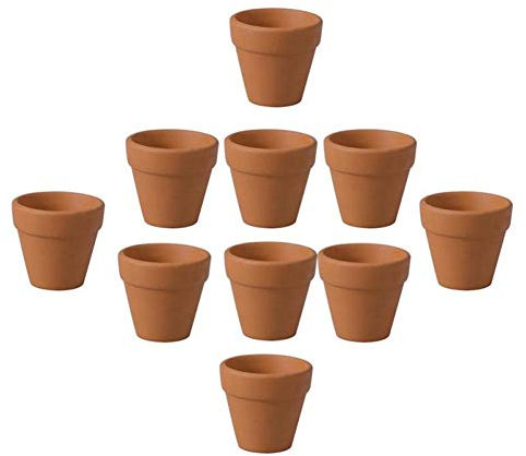 AMOYER 12st 3x3cm Kleine Mini Terrakotta-Topf Ton-Keramik-Keramik-Übertopf Kaktus Blumentöpfe Sukkulenten Nursery Töpfe für Pflanzen