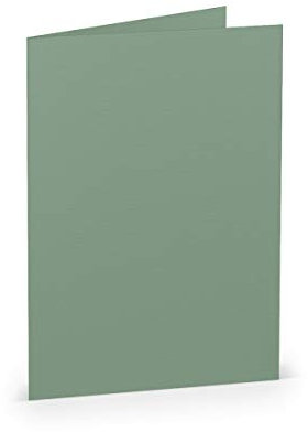 PAPERADO 50 Faltkarten DIN B6 - Eucalyptus gerippt - 220 g/m² - 12 x 16,9 cm - Blanko Doppelkarten Klappkarten Basteln Einladungskarten