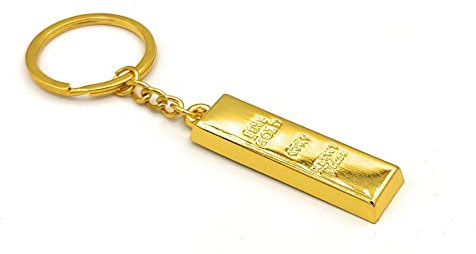 Promotech Porte-clés en acier inoxydable imitant un lingot d'or amusant de Une touche de luxe avec un clin d'œil