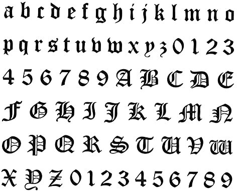 SHUOFUSH 5 Blätter Gothic Englisch Alphabet Zahlen DIY Finger Temporäre Tattoo Aufkleber