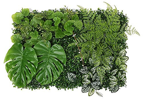 Art Mural Artificiel en Soie Plantes Vertes Eucalyptus Vif Feuilles de Vigne Vigne Faux Feuilles pour la Maison Mariage Fausses Plantes 60x40cm (4)