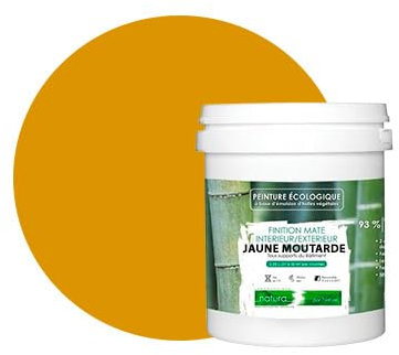 BOX DECO COULEURS Peinture naturelle écologique intérieur extérieur aspect mat Natura - 1L, Jaune Moutarde