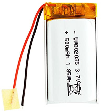 FREEDOH 3,7V 500mAh 802035 Lithium-akku Wiederaufladbarer Polymer-li-ion-akku Lithium-Polymer-akku Mit Schutzplatine (2 Stück)