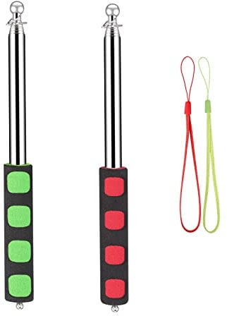 Telescopic Flag Pole,2 Pack Guide Flag Stainless Steel Handheld Flagpole with Sponge Grip Flagpol Collapsable Teaching Pointer for Tour Guides Camping Travel Marchers Flags Banners