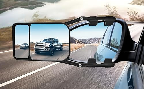 Baceyong Universal Black Extension Rearview Mirrors for Cars Trailers RVs Caravans, Adjustable Wide Vision Trailer Towing Rear View Mirrors (1/2 Piece Optional)