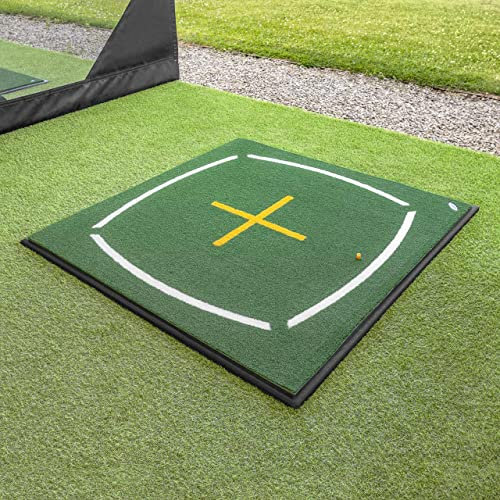 FORB Driving Range Swing Mat - Alignment Golf Mat - 4x Tee Locations (Mat + Rubber Base + Ball Tray)