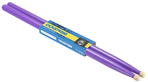 PATIKIL Arce Madera Baquetas Antideslizante Tambor Palo 5A Púrpura 1 Par para Percusión Musical Instrumento Percusión