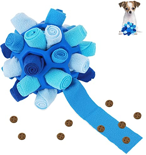 Schnüffelball für Hunde,Schnüffelteppich Schnüffelspielzeug Interaktives Hundespielzeug Intelligenzspielzeug Futterball Reizangel Futtermatte Geruchstraining für Kleine Mittelgroße Hunde Haustier,Blau