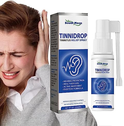 Linderung von Tinnitus bei Ohrensausen - Tinnidrop Tinnitus-Ohrenschmalz-Reinigungsspray,2 Unzen Ohrenreinigungsspray Ohrenschmalzentfernung zur Linderung von Tinnitus, Ohrenrücken und Eubeisaqi