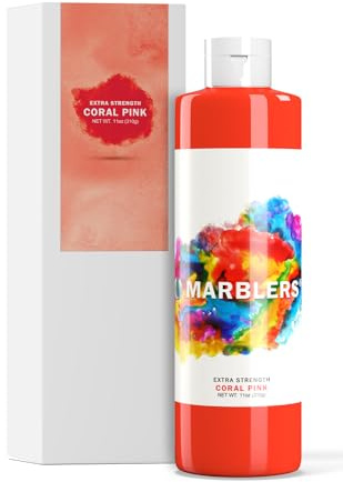 MARBLERS Flüssigfarbstoff 11oz (310g) [Coral Pink] | Auf Wasserbasis | Superkonzentrat | Flüssigpigment | Geruchlos | Ungiftig | Ideal für Beton, Zement, Mörtel, Fugenmörtel, Gips, Farbe