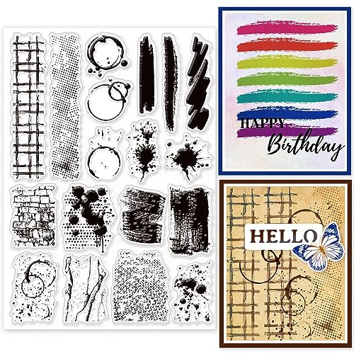 GLOBLELAND Flecken Hintergrund Klare Stempel Für DIY Scrapbooking Malpinsel Silikonstempel Siegel 21x14.8 cm Transparente Stempel Für Kartenherstellung Fotoalbum Dekoration