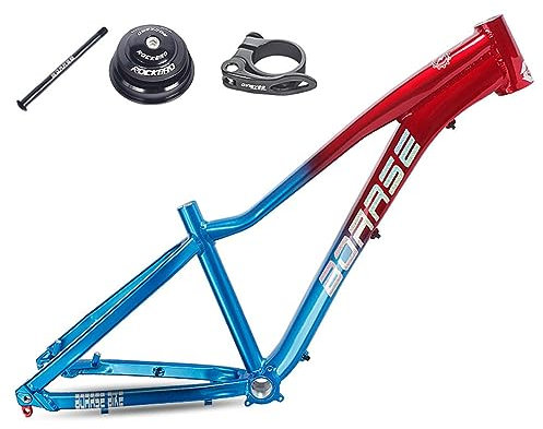 HIMALO Hardtail Mountainbike-Rahmen 26er MTB-Rahmen Steckachse 12 * 142mm Scheibenbremse Aluminium-Legierung Steifer Rahmen DH/XC/4X/Enduro (Color : Red Blue)