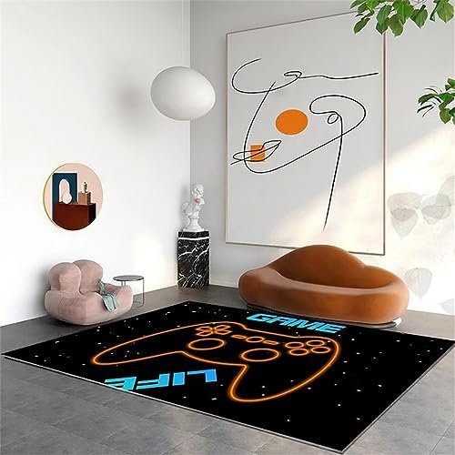 Pastell Deko Area Rug Cartoon Muster Design für Kinderzimmer Teppich Schallisolierung und Anti Rutsch Boden Webteppich 150 x 200 cm