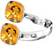 925 Sterling Silber Doppelt Kristall Ringe für Damen Verstellbarer mit Marken Kristalle - Glänzend Cubic Zirkonia Ring Fingerring Kommt in Schmuck Geschenk Box (Light Amber)