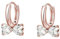 SLUYNZ Sterling Silver Bow Small Hoop Earrings for Women CZ Bow Hoop Earrings Huggie Bowknot Earrings (C-Rose Gold)