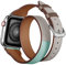 Soyeacrg Compatibile con Cinturino Apple Watch 49mm 45mm 44mm 42mm 41mm 40mm 38mm, Cinturino di Ricambio in Vera Pelle Doppio Giro per iWatch Serie SE 9 8 7 6 5 4 3 2 1 Ultra 1 2,White,38/40/41mm