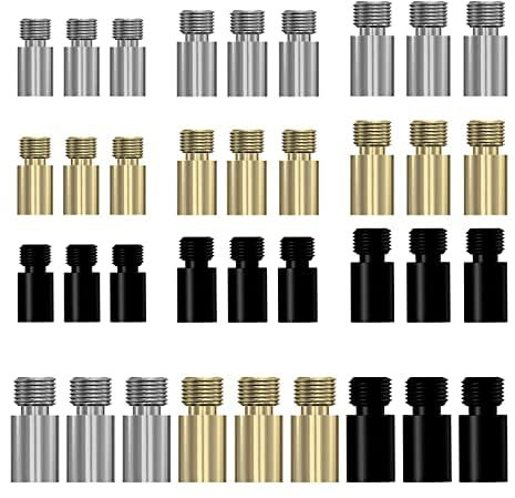 TALOEYH 36pcs Brass Dart Weights Add Accentuator Tool, 3 Colors 1.5g/2g/2.5g/3g 2BA Thread Brass Dart Tool Kit Dart Accessories for Dart Counterweight