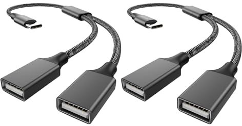 MOGOOD Adattatore da USB C a doppia USB femmina Tipo C a doppio cavo USB 2.0 OTG Splitter Convertitore per MacBook Pro, Google Pixel, Galaxy S9/Note 8