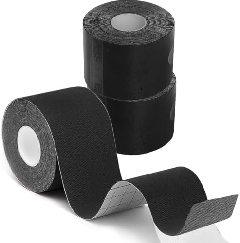 GTAGKOMMEN 3 Rollen Kinesiotapes Schwarz - Kinesiologie Tape Kinesio Tape Kinesiology Tape Kinesiotape, Physio Tape und Profi Sport Tape - hautfreundliche & elastische Tapes Muskelunterstützungsband