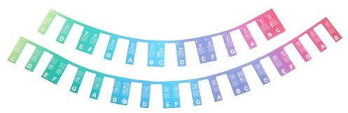 PATIKIL Piano Keyboard Note Label, 61Key Silicone Removable Thickened No Need Stickers Keyboard Piano Note Guide for Beginners Piano Learning, Rainbow Color