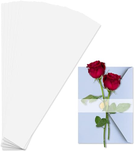 Pergament-Bauchbänder, Pergamentjacken für 3,8 x 30,5 cm Einladungen, transparente Hochzeitseinladung, Bauchbänder, Pergamentband für Umschläge, Verpackungen, Jacken, Grußkarten, Weihnachtskarten,