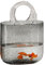 DZGUAI Glasvase, Geldbörsenvase mit Fischglas, Handtaschenform, Blumenvase – für Heimdekoration, Unternehmer, Büro, Garde (grau)