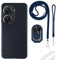 Coque TPU avec Dragonne, Lanière et Support Anneau Compatible avec ASUS ZenFone 10, Antichoc, Fine, Ajustable, Mains Libres, Durable