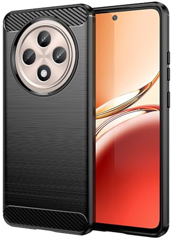 Wookfiss Funda para OPPO Reno 12 F 5G/4G/Reno 12 FS 5G, Fibra de Carbono Carcasa Protectora, Suave TPU Silicona Delgada Anti-Choques Caso Compatible con Reno 12 F 5G/4G/Reno 12 FS 5G