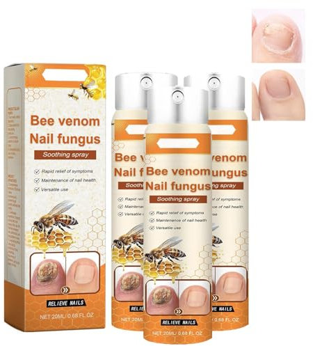 Bee Venom Nail Fungus Soothing Spray, Bee Venom Nail Fungus Treatment Spray, Nail Fungus Treatment for Toenail, Toe Nail Fungus Treatment Extra Strength, Nail Cleaning Spray for Hand Foot (3)