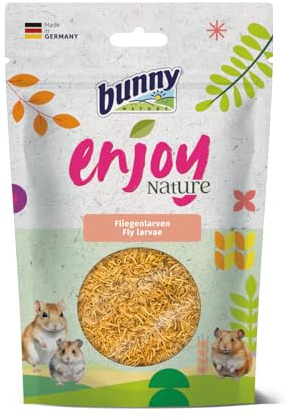 Bunny EnjoyNature Fliegenlarven | 40 g | Einzelfuttermittel für Hamster, Farbmäuse, Rennmäuse & Ratten | Reich an Omega 3 & 6 Fettsäuren | Hochwertige Proteinquelle