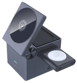 Induktive Ladestation Schwarz - 15 W Multi-Form Lader für Smartphones, Watches und Kopfhörer