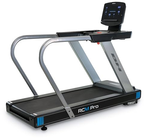 BH Fitness RCM Pro Med - Semiprofessionelles Laufband mit Seitenstangen, Geschwindigkeit 0,5-16 km/h, Motor AC 3,5 PS, Lauffläche 155 x 55 cm, 36 Programme, Neigung 15 %