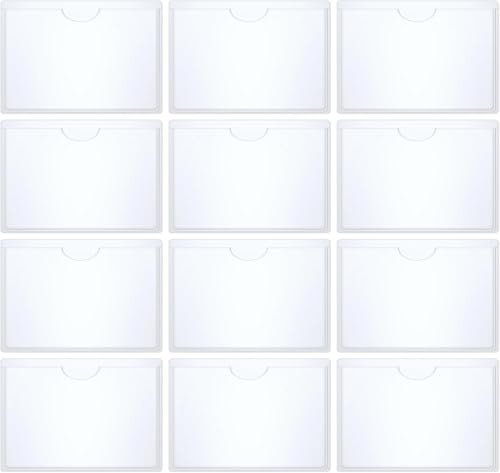 Dumhuts Lot de 12 Porte Carte Handicapé pour Pare-Brise - Étuis Autocollants Transparent de 6x9cm - Supports de Carte Réutilisables pour Stationnement et Mobilité Réduite