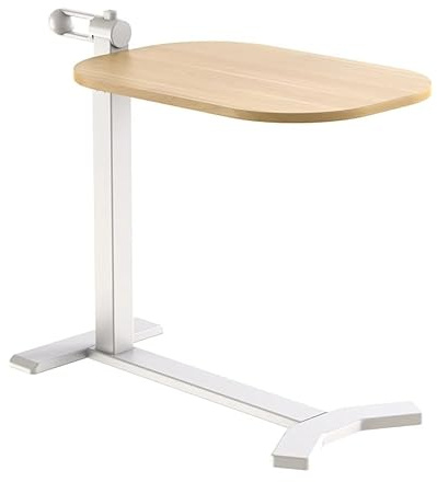 Spacetronik Höhenverstellbarer Beistelltisch C Form mit Rollen | Höhe 58-98 cm, Tischplatte 60x40 cm, Tragkraft 7 kg, für Bett und Sofa, Arbeiten, Lesen, Essen