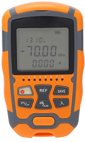 Optical Power Meter Fiber Tester,Portable Optical Multimeter Multi-Function Fiber Optic Tester, Test Range: -70~+10dbm 10 Calibrated Wavelengths High Accuracy (10MW)