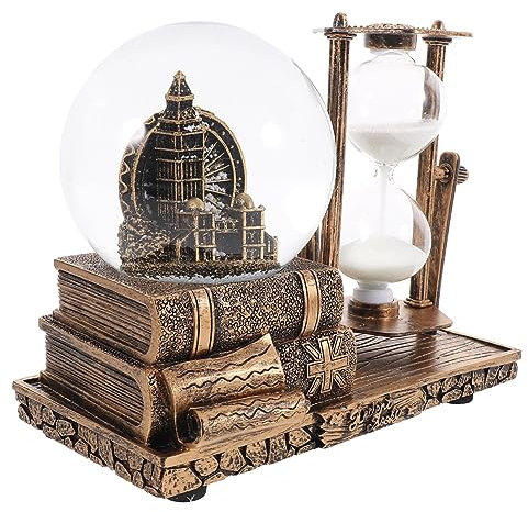 VINTORKY Musik Kristall Schneekugel Dekoration Sand Uhr Ornament Wohnzimmer Schreibtischdekor Retro- Harz