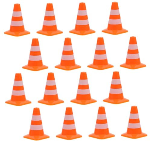 Yardwe 16pezzi Modelli di Coni Stradali in Miniatura per Simulazione di Segnaletica Stradale Didattica Scolastica Decorazione di Scene Giocattolo Educativo per Ragazzo Ragazza Ragazza