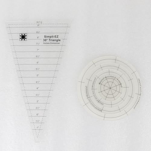 Quiltschablonen-Set, 5 Stück, 30-Grad-Dreieck- und Kreis-Vorlagen, transparente Acryl-Lineale für Quilten, Deckenherstellung, Kleidung