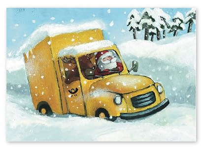Inkognito Postkarte Weihnachten - Motiv: Paketdienst, Anlass:, Künstler/Verlag Henrike Wilson, Art-Nr.: 29347, Größe: A6
