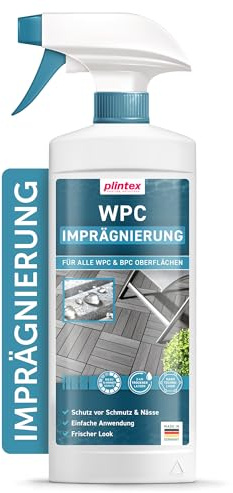 PLINTEX® WPC Imprägnierung Spray farblos 550ml langanhaltend | WPC/BPC Pflege für Fliesen, Zaun & Dielen wasserabweisend - Pflegemittel gegen Wasser, Schmutz & Grünbelag I Made in Germany