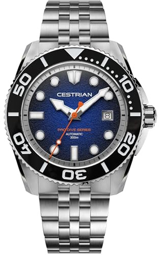 Cestrian Pro Dive 42mm Automatic Men’s Watch - 316L Stainless Steel Case & Bracelet, 300m Water Resistant