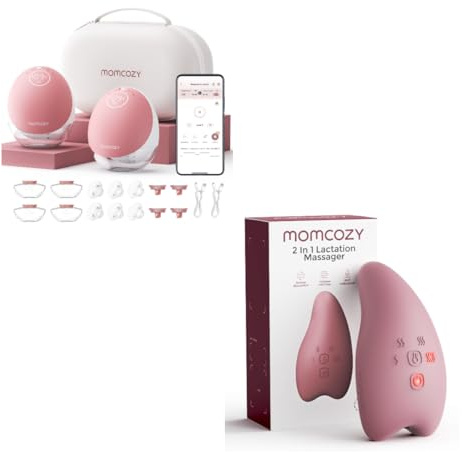Momcozy M9 Wearable Breast Pump & A1 Pro Heating Massager Bundle