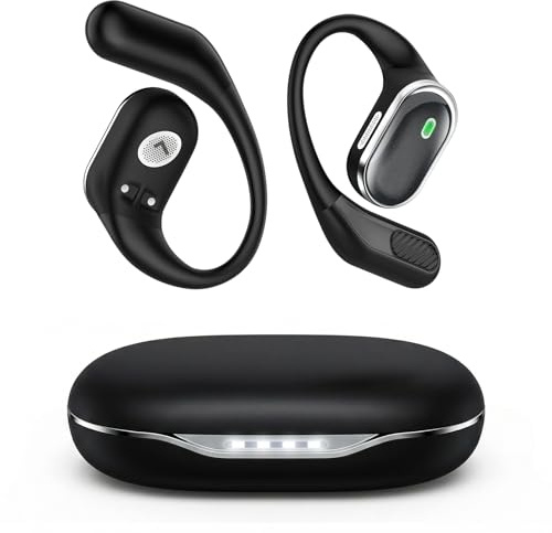 TRAUSI Wireless Earbuds Bluetooth 5.4 Headphones, IPX7 Waterproof Stereo Earphones with Noise Cancelling Mic, Open Ear Buds with Ergonomic Ear Hook for Fitness